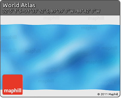 Shaded Relief 3D Map of the Area around 31° 49' 7" S, 89° 10' 30" W