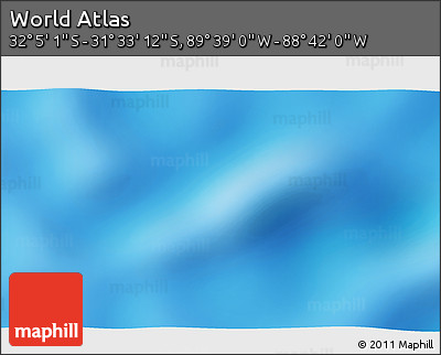 Shaded Relief 3D Map of the Area around 31° 49' 7" S, 89° 10' 30" W