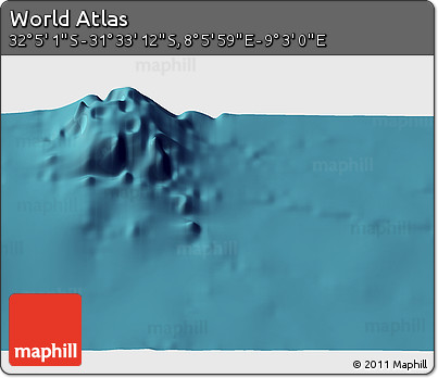 Satellite 3D Map of the Area around 31° 49' 7" S, 8° 34' 29" E