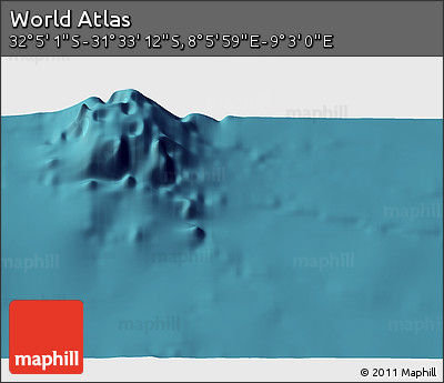Satellite 3D Map of the Area around 31° 49' 7" S, 8° 34' 29" E