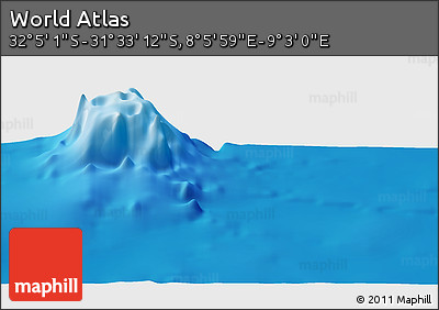 Physical Panoramic Map of the Area around 31° 49' 7" S, 8° 34' 29" E