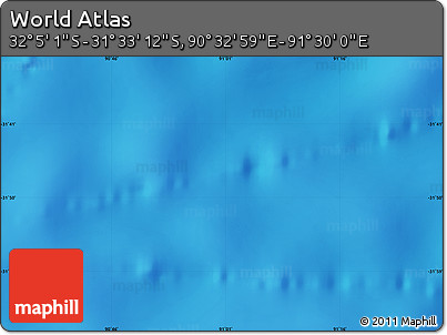 Physical Map of the Area around 31° 49' 7" S, 91° 1' 30" E
