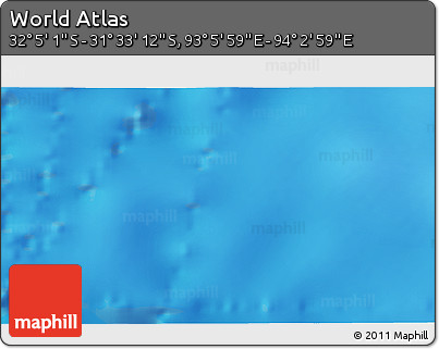 Physical 3D Map of the Area around 31° 49' 7" S, 93° 34' 29" E