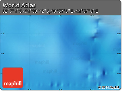 Physical Map of the Area around 31° 49' 7" S, 94° 25' 30" E