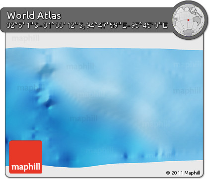 Physical 3D Map of the Area around 31° 49' 7" S, 95° 16' 30" E