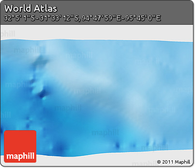 Physical 3D Map of the Area around 31° 49' 7" S, 95° 16' 30" E