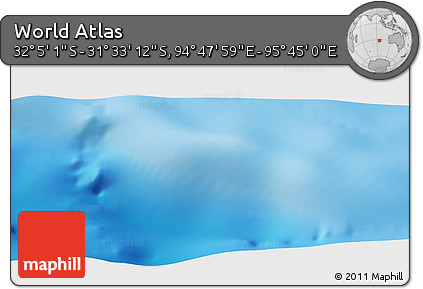 Physical Panoramic Map of the Area around 31° 49' 7" S, 95° 16' 30" E
