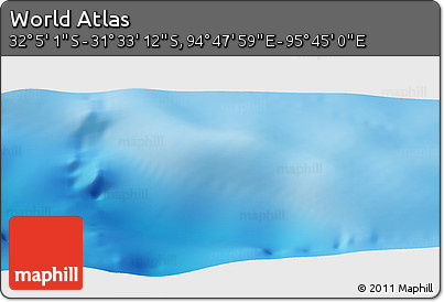 Physical Panoramic Map of the Area around 31° 49' 7" S, 95° 16' 30" E