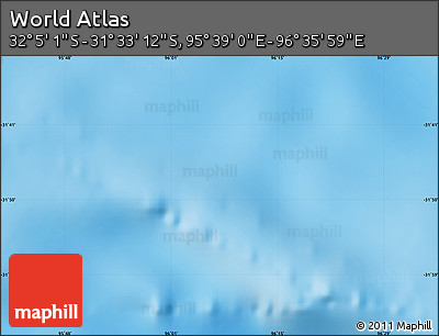 Physical Map of the Area around 31° 49' 7" S, 96° 7' 30" E