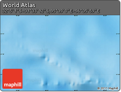 Physical Map of the Area around 31° 49' 7" S, 96° 7' 30" E