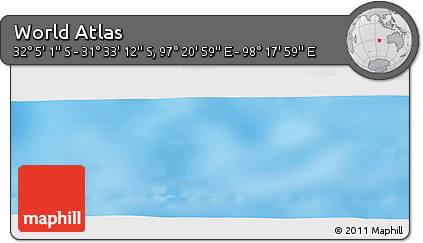 Physical Panoramic Map of the Area around 31° 49' 7" S, 97° 49' 29" E