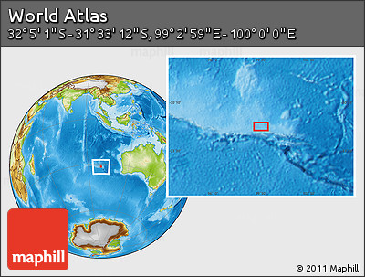 Physical Location Map of the Area around 31° 49' 7" S, 99° 31' 30" E