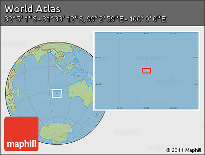Savanna Style Location Map of the Area around 31° 49' 7" S, 99° 31' 30" E