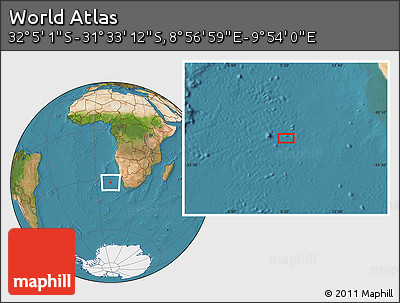 Satellite Location Map of the Area around 31° 49' 7" S, 9° 25' 30" E