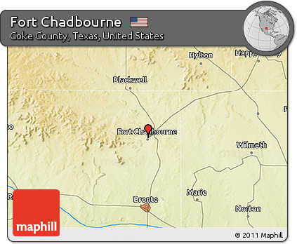 Physical 3D Map of Fort Chadbourne