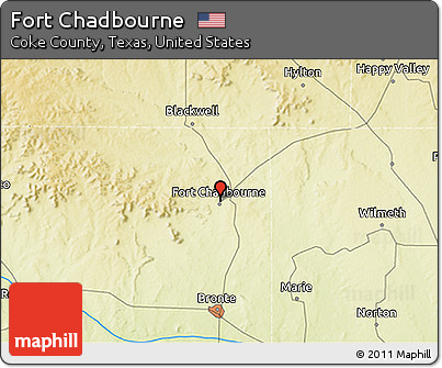 Physical 3D Map of Fort Chadbourne