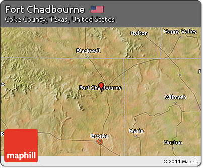 Satellite 3D Map of Fort Chadbourne