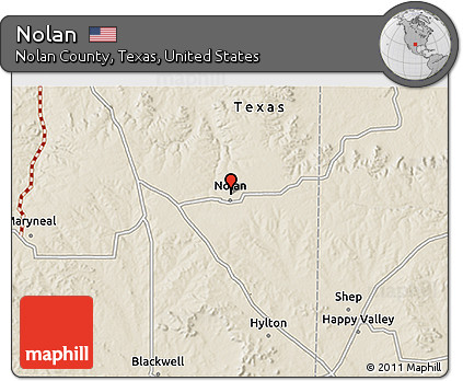 Shaded Relief 3D Map of Nolan