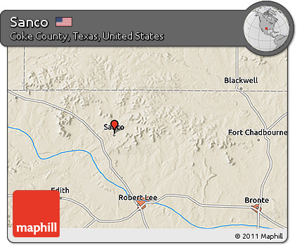 Shaded Relief 3D Map of Sanco