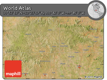 Satellite Map of the Area around 32° 8' 5" N, 100° 13' 29" W