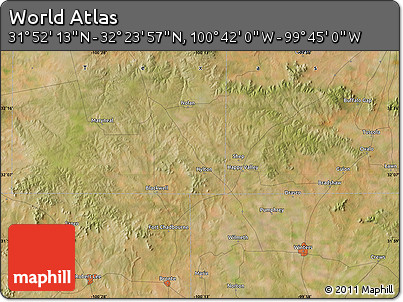 Satellite Map of the Area around 32° 8' 5" N, 100° 13' 29" W