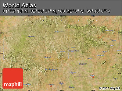 Satellite Map of the Area around 32° 8' 5" N, 100° 13' 29" W