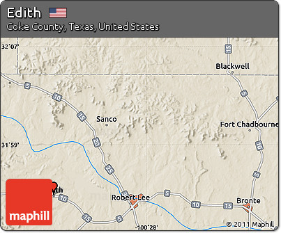 Shaded Relief Map of Edith