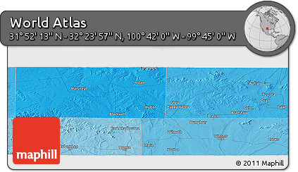 Political Panoramic Map of the Area around 32° 8' 5" N, 100° 13' 29" W