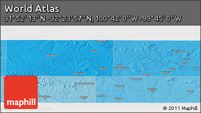 Political Panoramic Map of the Area around 32° 8' 5" N, 100° 13' 29" W