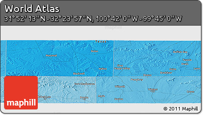 Political Panoramic Map of the Area around 32° 8' 5" N, 100° 13' 29" W