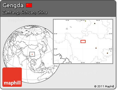 Blank Location Map of Gengda