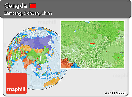 Political Location Map of Gengda
