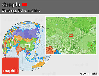 Political Location Map of Gengda