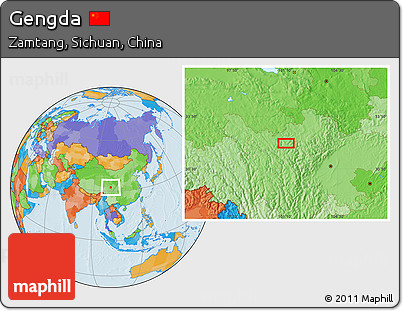 Political Location Map of Gengda