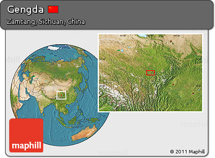 Satellite Location Map of Gengda