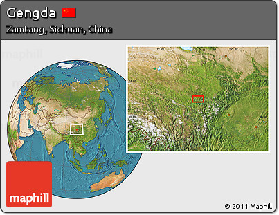 Satellite Location Map of Gengda