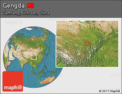 Satellite Location Map of Gengda