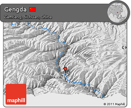 Physical Panoramic Map of Gengda
