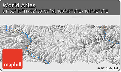 Physical Panoramic Map of the Area around 32° 8' 5" N, 101° 13' 29" E