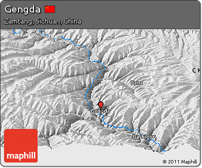 Physical Panoramic Map of Gengda