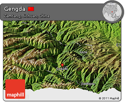 Satellite Panoramic Map of Gengda