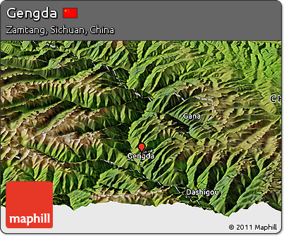Satellite Panoramic Map of Gengda