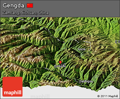 Satellite Panoramic Map of Gengda