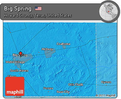 Political 3D Map of Big Spring
