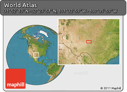 Satellite Location Map of the Area around 32° 8' 5" N, 101° 4' 29" W