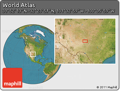 Satellite Location Map of the Area around 32° 8' 5" N, 101° 4' 29" W