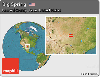 Satellite Location Map of Big Spring
