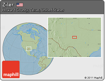 Savanna Style Location Map of Ziler, hill shading