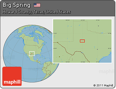 Savanna Style Location Map of Big Spring