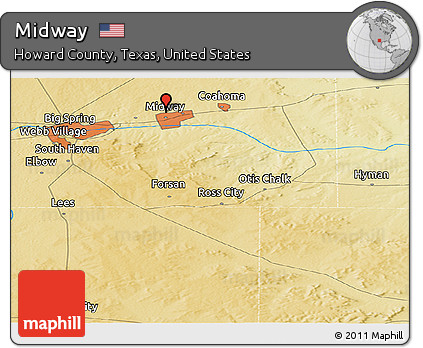 Physical Panoramic Map of Midway